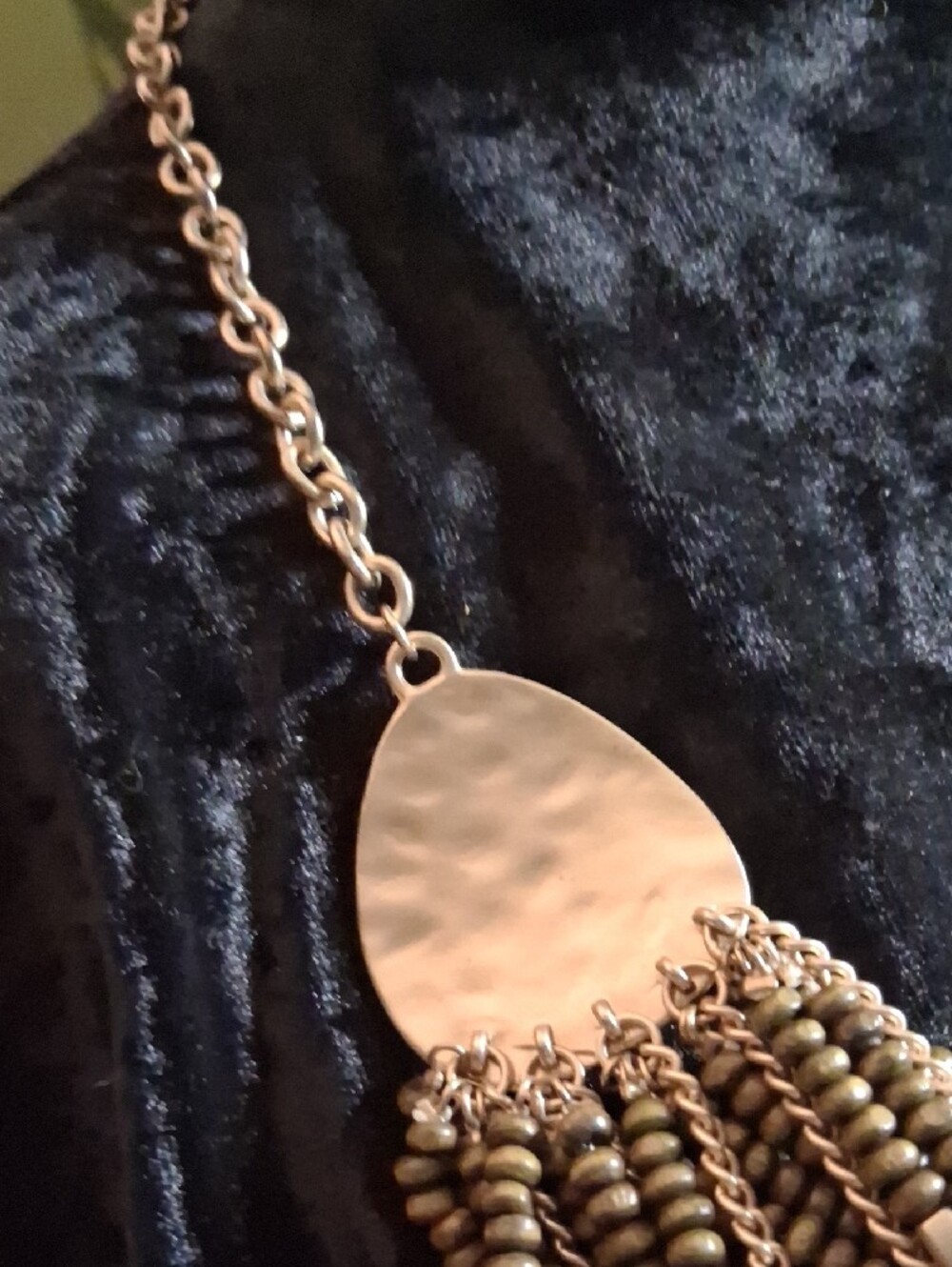Multi-Strand Bronze Bead Statement Necklace - Women Jewelry - Picture 9 of 12